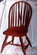 Red bow back chair