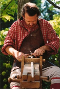 Hand carving a spindle